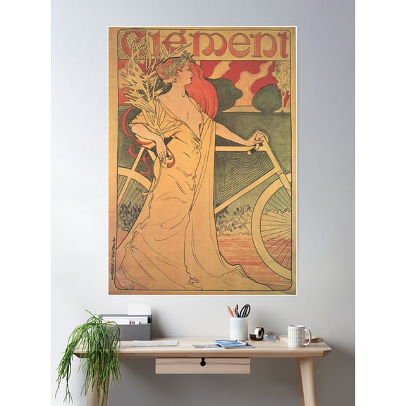 Cycles Clã©Ment - Vintage Bicycle Poster From 1900 Poster Wall Art, Modern Wall Decor For Living Room Bedroom, 16x24 UNFRAMED