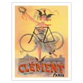 thumbnail image 1 of Cycles Clément Bicycles - Paris - Dunlop Tires - Vintage Advertising Poster by Jean de Paleologue c.1898 - Fine Art Matte Paper Print (Unframed) 20x26in, 1 of 4