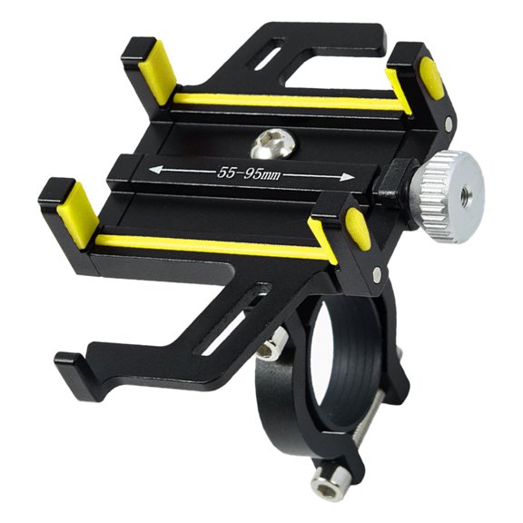 Cycling Accessory, Aluminum Phone Mount Bracket Stand Rack Antislip Grip Easy Installation for Bikes, Enhanced Stability