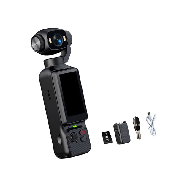 Cycling And Travel Action Camera with Rotating Lens, Front Display, 1080P Handheld Video Camera for Daily Vlog Use