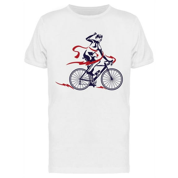 Cycling Athlete In Action Design T-Shirt Men -Image by Shutterstock, Male Small