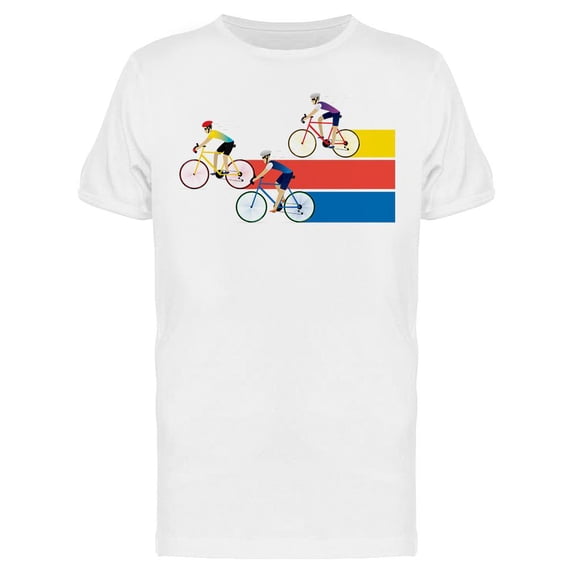 Cycling Athletes Design T-Shirt Men -Image by Shutterstock, Male Small