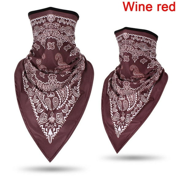 Cycling Bike Ski Outdoor Sports Windproof Dust Scarf Wrap Bandana Balaclava Neck Cover WINE RED(PRINTING) 1 PIECE
