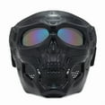 thumbnail image 1 of Cycling Colored Goggle Motorcycle Skull Skeleton Mask Windproof Full Face Mask Paintball Game Tactical Protection Helmet Mask (Black 2), 1 of 7