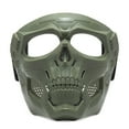 thumbnail image 1 of Cycling Colored Goggle Motorcycle Skull Skeleton Mask Windproof Full Face Mask Paintball Game Tactical Protection Helmet Mask (Green 1), 1 of 7