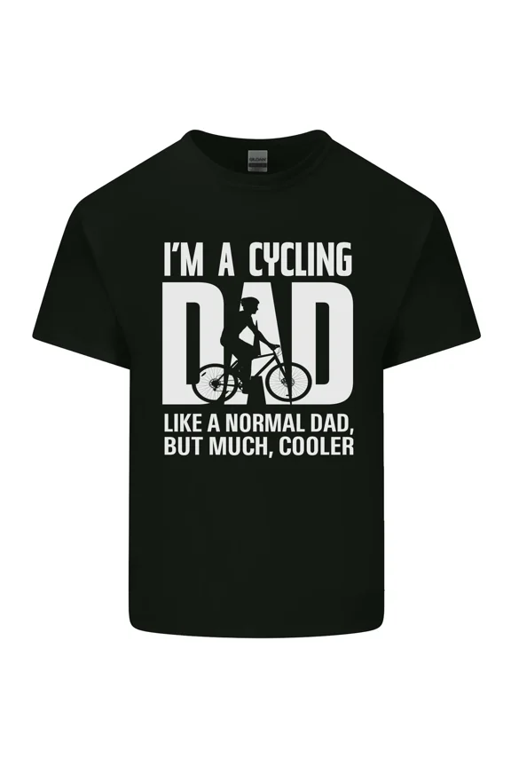 Cycling Dad Like A Normal Dad But Cooler Funny Father Day Bicycle Art Print Unisex T-Shirt Y0943, Up to Size 5XL