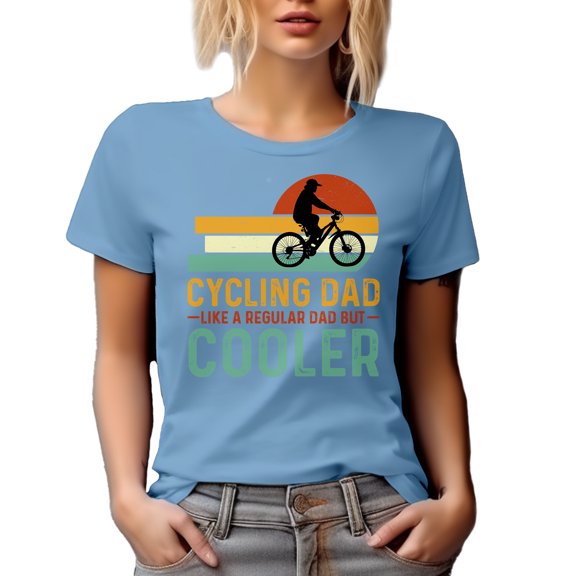 Cycling Dad Like a Regular Dad but Cooler, Retro Bicyclist, Father's Day, Baby Blue T-Shirt, 3XL
