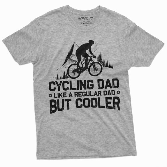 Cycling Dad T-Shirt Biker Father'S Day Father Sports T-Shirt Cool Dad Gift Idea Mens Tee (Large Grey)