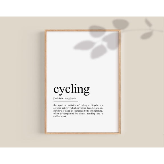 Cycling Definition Wall Art, Unframed Paper Print Size 8x12