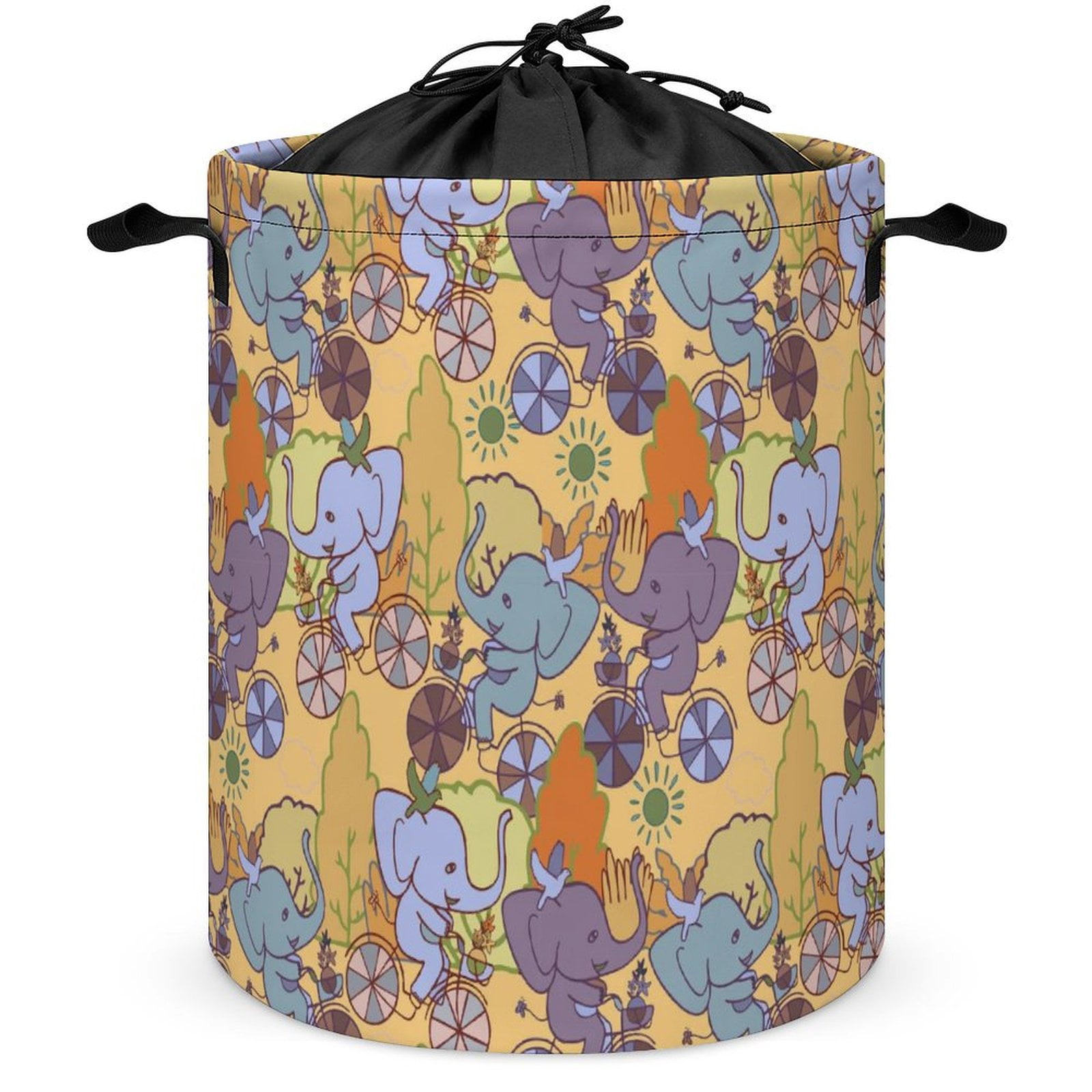 Cycling Elephant On Bicycle In Park Laundry Basket Dirty Clothes Hamper ...