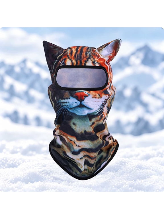 Cycling Face Cover with Realistic Animal Pattern, Stretch Head Wrap for Running and Outdoor Sports, Quick Dry Snood