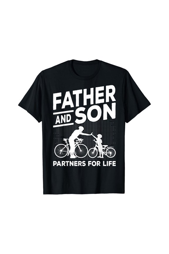 Cycling Father And Son Bicycle Riding Dad And Boy Gift T-Shirt