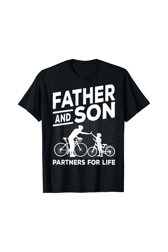 Cycling Father and Son Bicycle Riding Dad and Boy Gift T-Shirt, Unisex T-Shirt