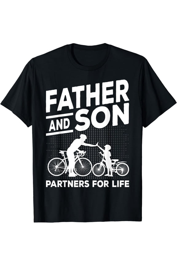 Cycling Father and Son Bicycle Riding Dad and Boy Gift T-Shirt