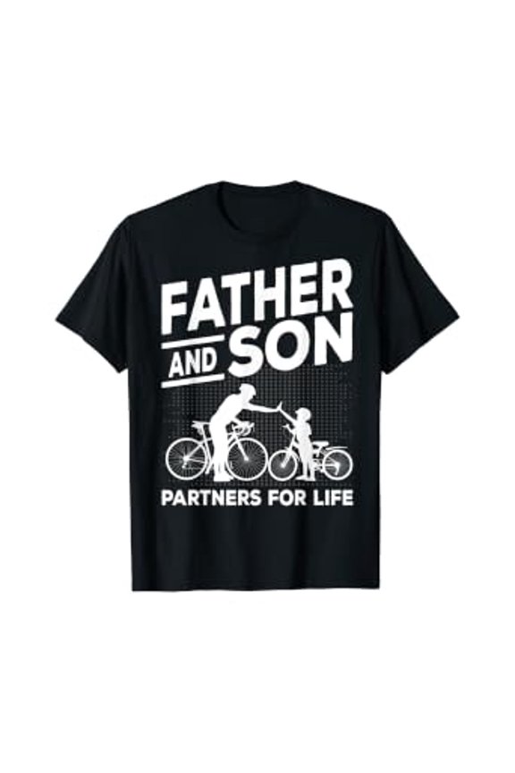 Cycling Father and Son Bicycle Riding Dad and Boy Gift T-Shirt