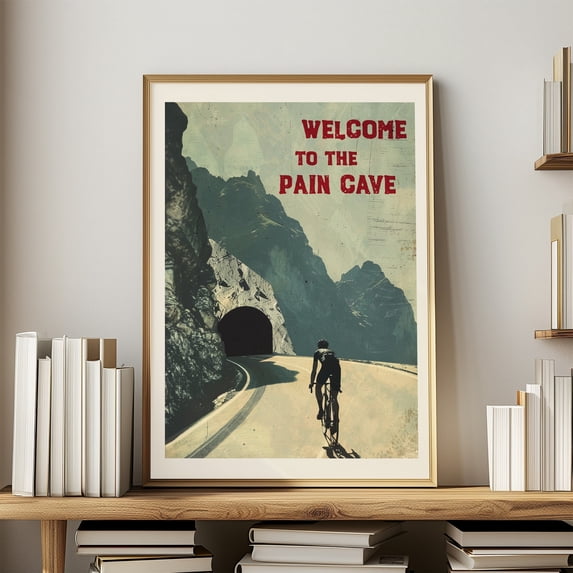 Cycling For Cyclist Bike Pain Cave Bicycle Art Retro Vintage Cycling ...