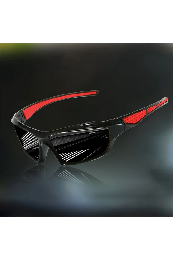 Cycling Glasses Polarized, Rvkxad Windproof Mountaineering Skiing Goggles, HD TAC Lens UV400 Protection, Wraparound Frame Adjustable Nose Pads for Outdoor Running Driving