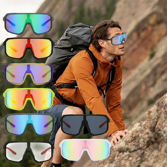 Cycling Glasses Sport Sunglasses Windproof Goggles Lens Durable for Running Cycling Sports Black Frame Black Gray Lenses, 1 Pc, by Ihhxbs