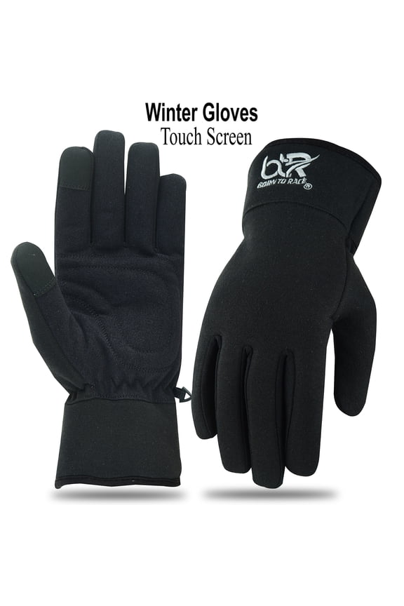 Cycling Gloves 100% Waterproof Touch Screen Unisex Gloves | Fleece Gloves for Men Women | Full Finger Gloves | Touch Screen Gloves with Hipora Ideal for Cycling Running Driving Hiking Black-XL