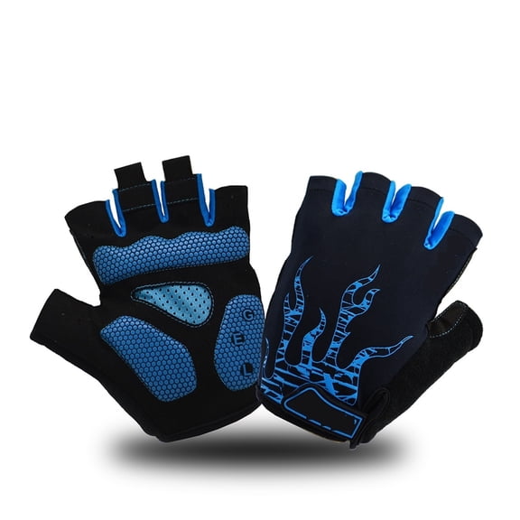 Cycling Gloves Bike Gloves for Men/Women- 5MM Gel Pad Half Finger Bicycle Biking Gloves for Cycling/Weight Lifting/Gym/Motorcycle/Rowing/Outdoor Sports, Blue, L