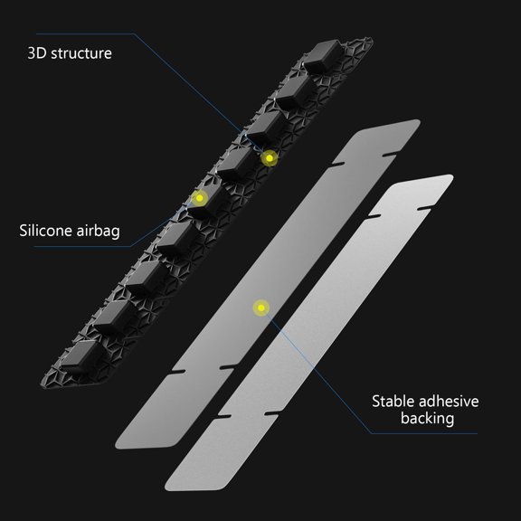 Alasum Mountain Bike Chain Protector Black Silicone Cushion with Stable Adhesive and Compact Size