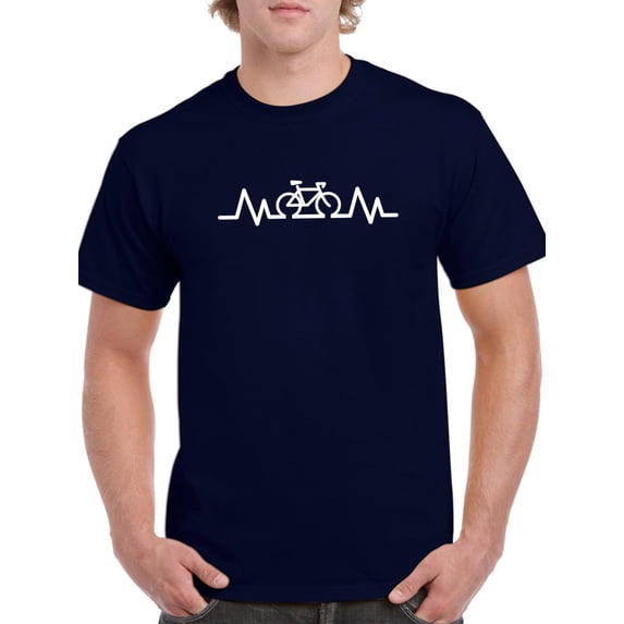 Cycling Heartbeat Men T-Shirt, Male 3X-Large