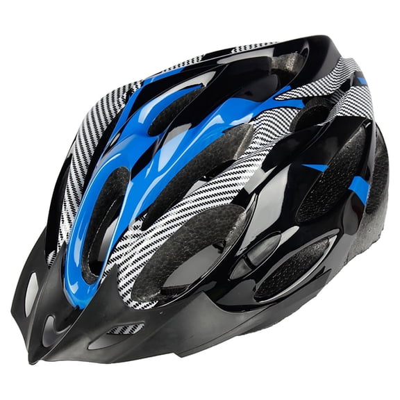 Cycling Helmet with Visor, QQZ Lightweight Comfortable Bike Helmet for Adults, High Impact Protection Adjustable Chin Strap Ventilated Bicycle Helmet for Mountain Road Cycling, Blue