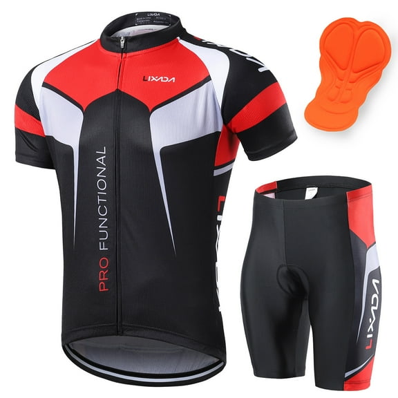 Cycling Jacket,Men Breathable Quick Breathable Shirt Quick- Summer Padded Set With Padded Men's Set Quick Set Quick Breathable Summer Bike Quick- XL