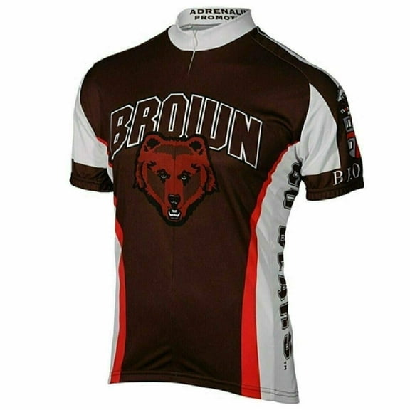 Cycling Jersey Brown University Bears 3/4 zip Men's Short Sleeve