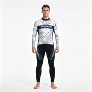 Cycling Jersey Men Long Sleeve Bike Shirts Padded Cycling Pants Bicycle Clothing Blue M