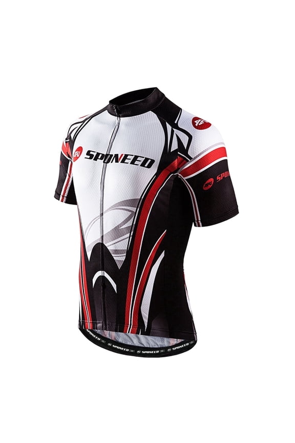 Mens Bicycle Shirts Short Sleeve Cycling Jersey with Pocket Men Cycle Clothing Red XL
