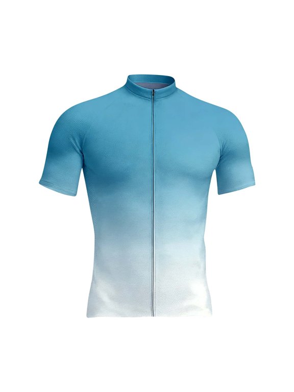 Cycling Jersey Mens Bike Shirt Short Sleeve Gradient Color Series