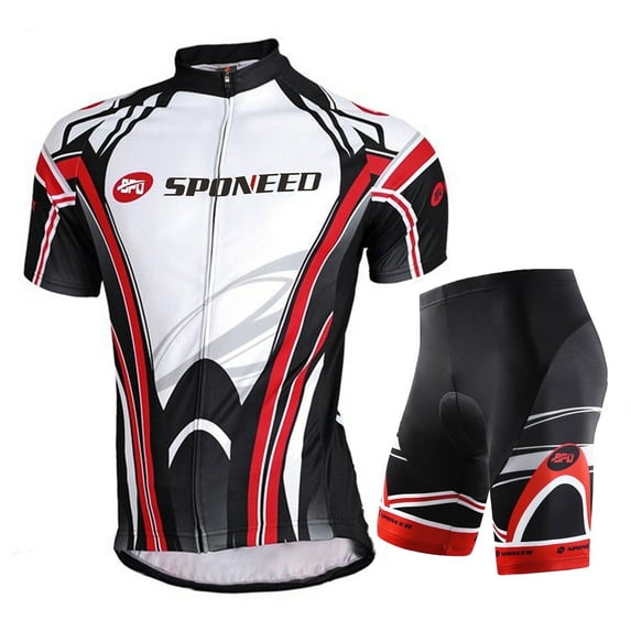 Cycling Jersey Set Mens Biking Shorts and Shirts Road Riding Bike Clothes for Men Red L