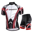 thumbnail image 1 of Cycling Jersey Set Mens Biking Shorts and Shirts Road Riding Bike Clothes for Men Red L, 1 of 8
