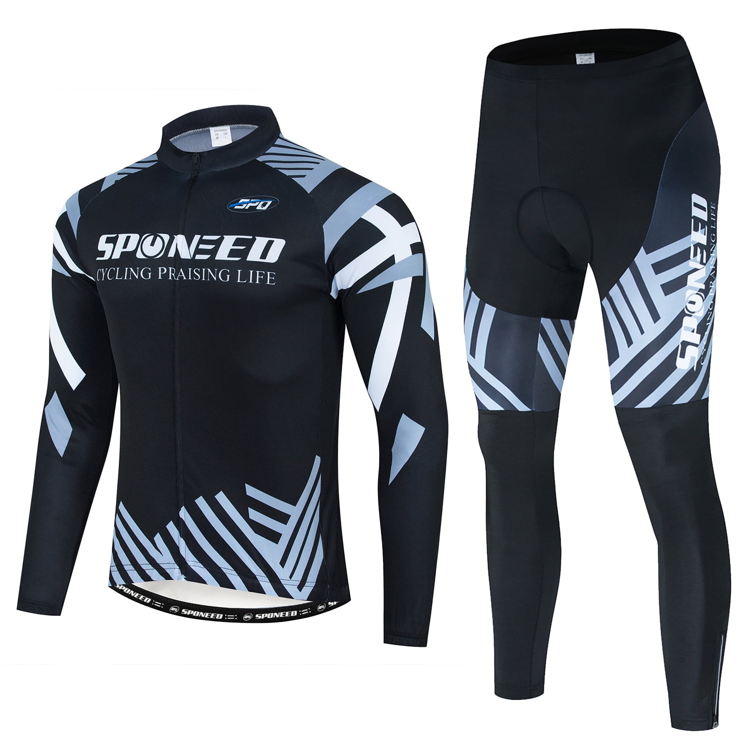 Cycling Jersey Set Men Long Sleeve Quick Dry Bike Bicycling Shirts Road Biking Pants 4D Padded