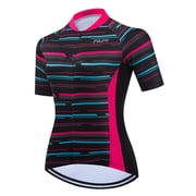 Cycling Jersey Women Short Sleeve,Bike Shirts for Women Biking Tops Breathable Cycle Jerseys with 3 Pockets