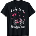 thumbnail image 1 of Cycling Life Is A Beautiful Ride Bicycle Women T-Shirt Black Large, 1 of 4