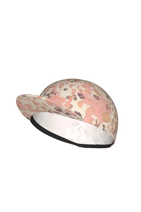 Cycling Mesh Cap Skin Breathable Quick Dry Comfortable Elastic Cap For Hiking Camping Running Daily Commuting Rose Gold Foil Leopard Print_42