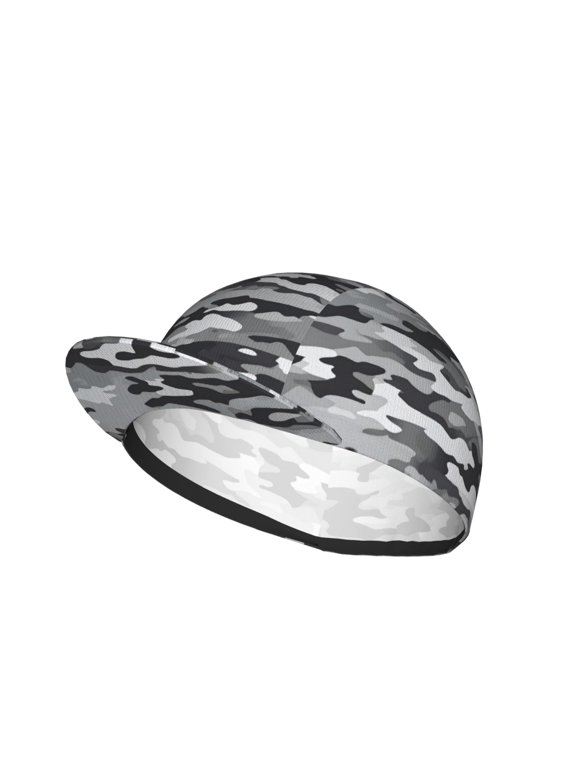 Cycling Mesh Cap Skin Breathable Quick Dry Comfortable Elastic Cap For Hiking Camping Running Daily Commuting Vector Camouflage Pattern Gray_1