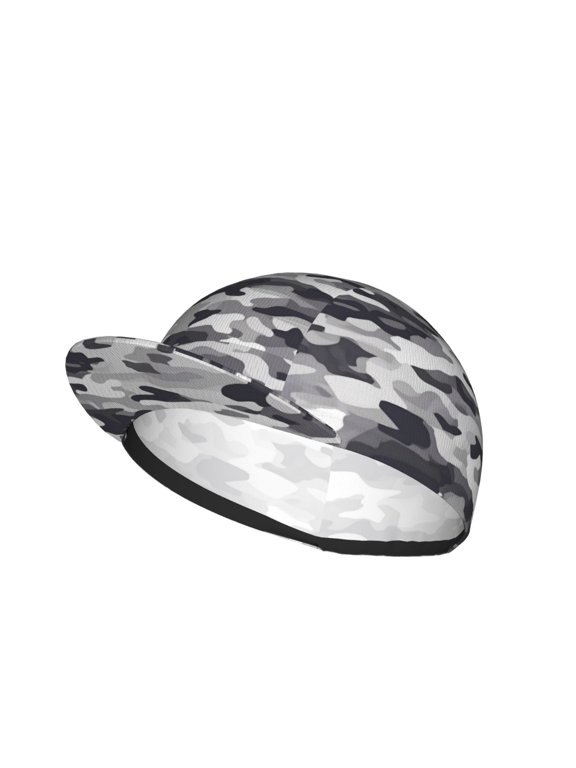 Cycling Mesh Cap Skin Breathable Quick Dry Comfortable Elastic Cap For Hiking Camping Running Daily Commuting Vector Camouflage Pattern Gray_4