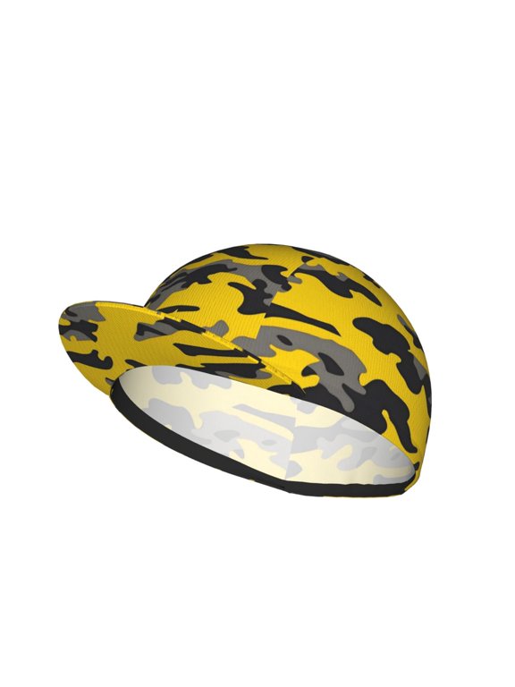 Cycling Mesh Cap Skin Breathable Quick Dry Comfortable Elastic Cap For Hiking Camping Running Daily Commuting Vector Camouflage Pattern Yellow_1