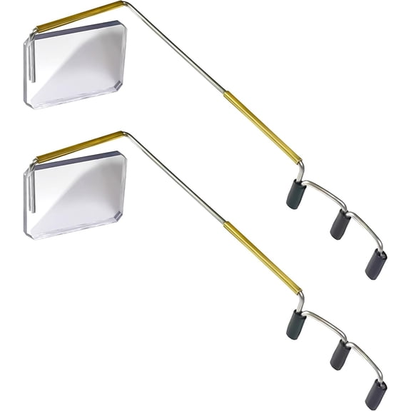 Cycling Mirror 2-Pack Low-Tech Rearview Mirror for Bikes fits Helmet & Sunglasses Shatter-Resistant Polycarbonate Lens, Anti-Vibration Stainless-Steel & Brass, Always On (Left-Side)