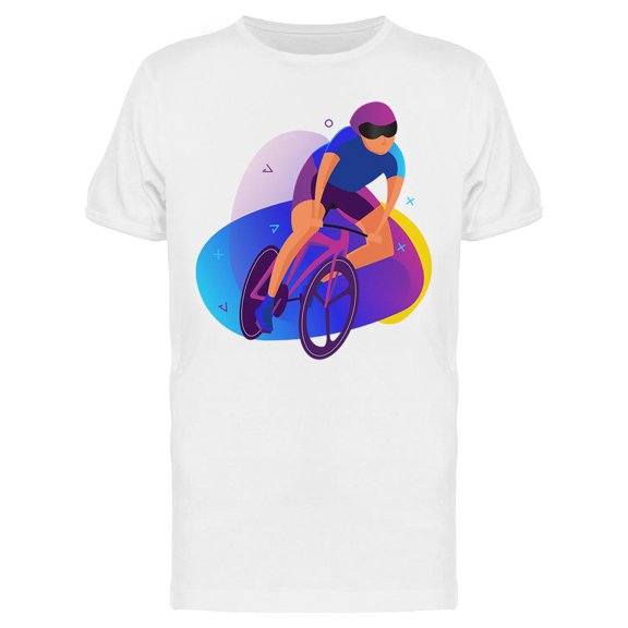 Cycling Race Colorful Design T-Shirt Men -Image by Shutterstock, Male Small