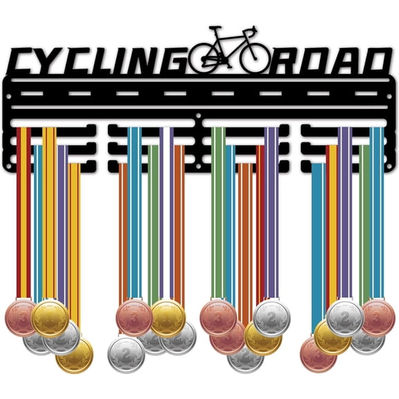 Cycling Road Medal Hanger Rack Biking Medal Holder Display Sports Frame Hooks Hanging Over 60 Awards Metal Medal Hangers Organizer DIY