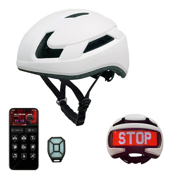 Cycling Smart LED Riding Helmet With Signal Light Speedometer Remote Control Support BT App Programming