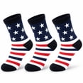 thumbnail image 1 of Cycling Socks 3-Pack, Cushioned Crew Bike Socks, Half Terry Athletic Sports Socks, Stripe Print, Unisex, Size 10-13, 1 of 6
