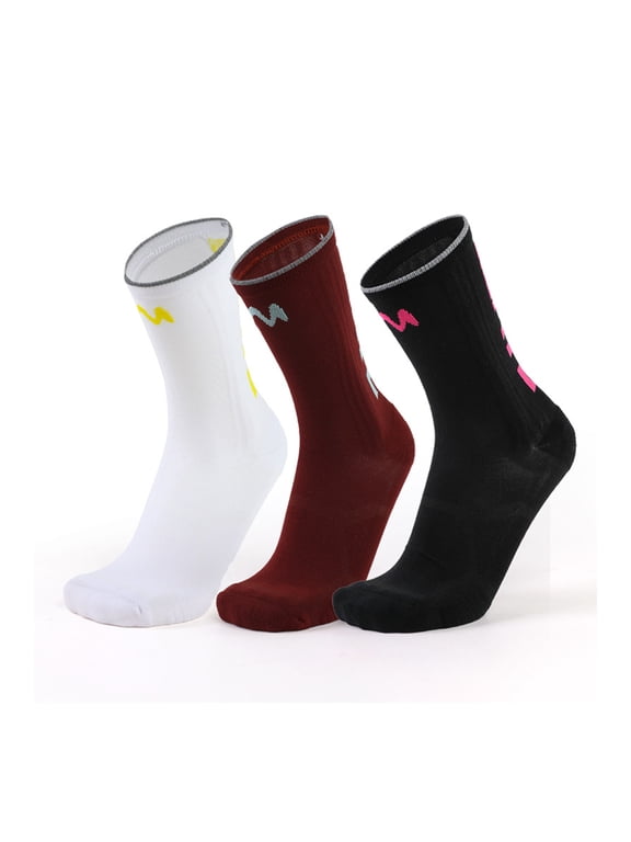 Cycling Socks, 3 Pairs, Cushioned Road Bike Socks for Men & Women