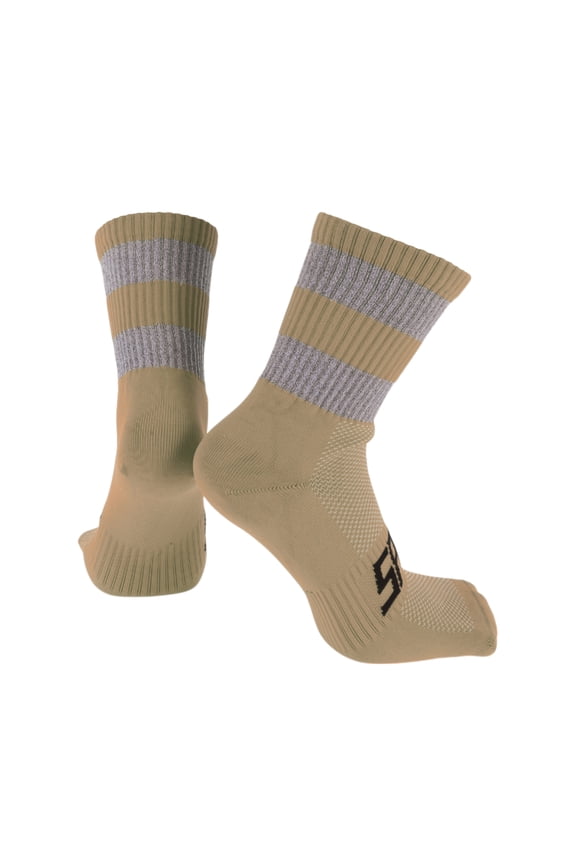 Cycling Socks Anti-friction l Outdoor Bike Socks Beige,Grey Unsex 1 Pair Color Matching Reflective