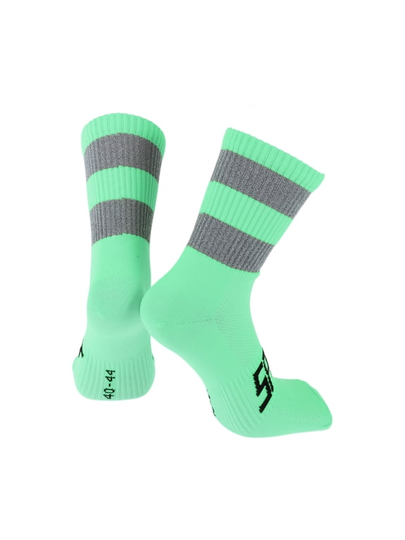 Cycling Socks Anti-friction l Outdoor Bike Socks Dark Green,Grey Unsex 1 Pair Color Matching Reflective