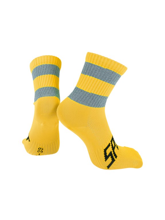 Cycling Socks Anti-friction m Outdoor Bike Socks Yellow,Grey Unsex 1 Pair Color Matching Reflective